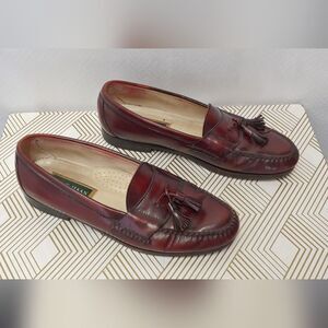 Cole Haan Burgundy Leather Pinch Tassel Loafer Dress Shoes Sz 9.5C